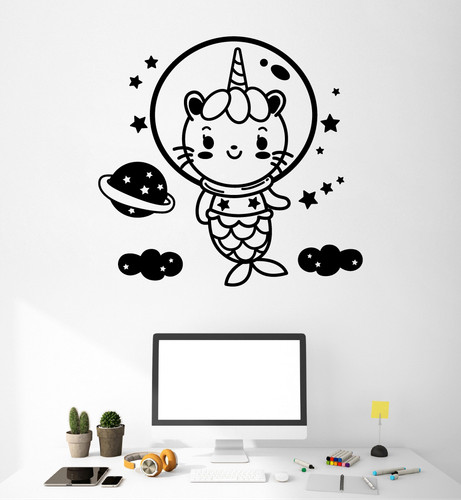 Mermaid unicorn unicorns vinyl - mermaid,