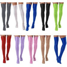 Womens Over Knee Socks Sheer Thigh High Lady Stockings Oil Lingerie See Through