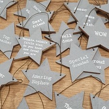 Small Wood Star Keepsakes Tags