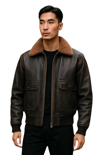 Men brown leather aviator - men's,