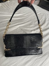 Ladies Black Croc Effect