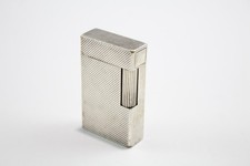 St Dupont Silver Plated Pocket Lighter Pin Stripe *Good Spark*