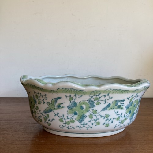 Green chinese ceramic oval - green,