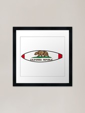 California flag surfboard - california,