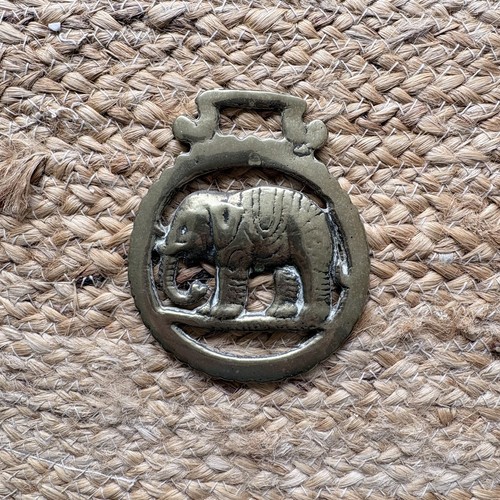 Antique elephant horse brass - horse,