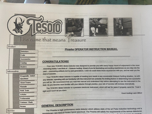 Tesoro pirahna metal - tesoro, detector