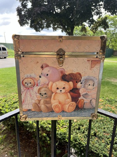 Vintage wooden toy box storage - box,