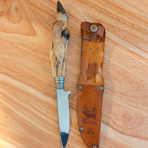 Brown leather knife sheath - knife,