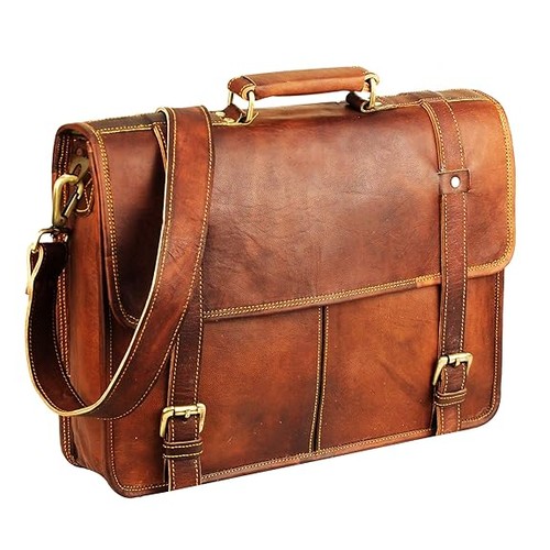 Leather messenger bag for men - leather,