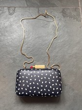 Lulu Guinness Carrie Clutch Box In Navy Polka Dot Rare item