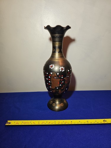 Indian vintage brass vase - indian,