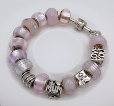 Rhona Sutton European charm bracelet pink MUM love bead sterling silver 925 gift