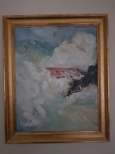 Red Baron - Dog Fight (ACM) Original Oil on Canvas Signed 1987 (Likely German)