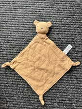 M&S brown bear Comforter Plush Toy Marks and Spencer soft muslin 05238002 bnwot