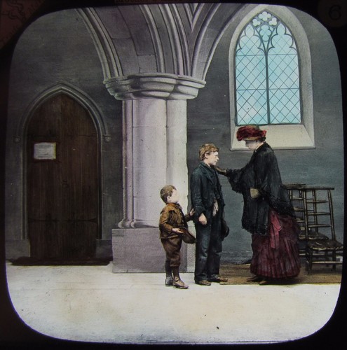 Glass magic lantern slide - magic,