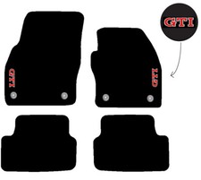 Fits VW Polo 6 2018 onwards Black Tailored Car Mats GTI Badge / Motif / Logo