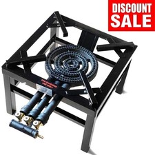 12.2KW TRIPLE KEY HEAVY DUTY CAST IRON LPG GAS BURNER COOKER CATERING OUTDOOR