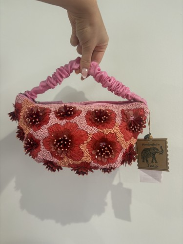 Mirasol pink beaded floral - pink,