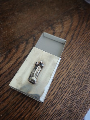 Vintage silver plated matchbox - silver,