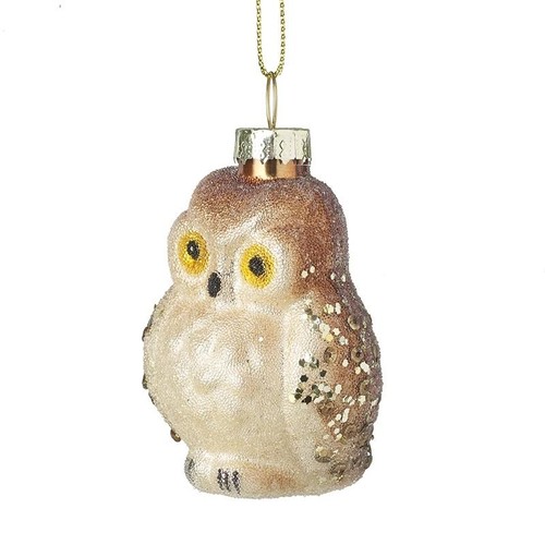 Glass owl bauble hanging - owl,