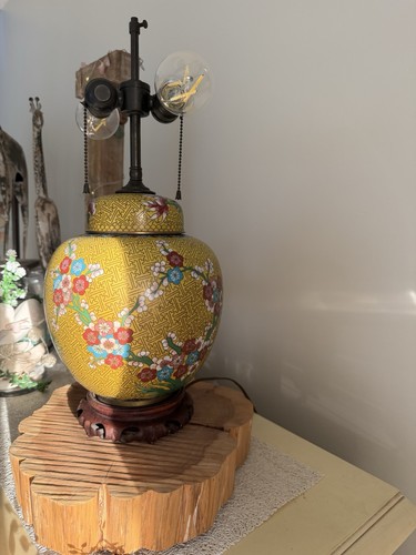 Yellow chinese cloisonné - chinese,
