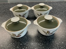 Denby / Langley Conifer - 4 x Individual Lidded Soup Bowls
