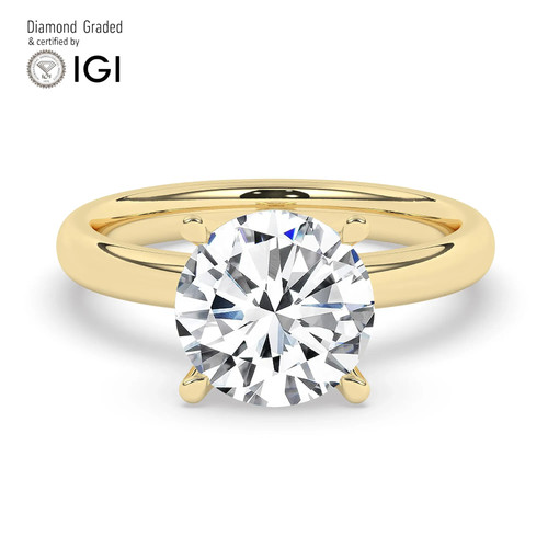 Round diamond engagement ring - round,