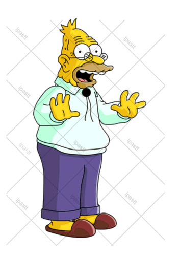 Pre cut grandpa simpson edible - grandpa,