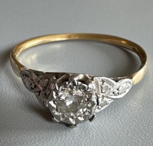 Antique art deco 18ct - 18ct, &