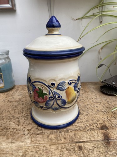 Hand painted storage jar - storage, with