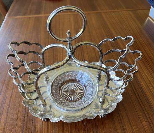 Victorian silver plated toast - victorian,