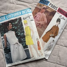 60s vintage Vogue couture sewing patterns - Paris jacket, Italian dress