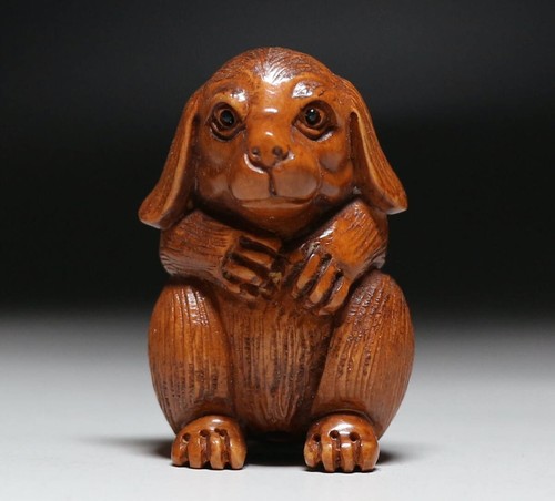 Antique japanese netsuke dog - antique,
