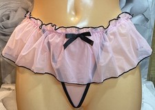 Womens Ladies Pink Sheer Thong