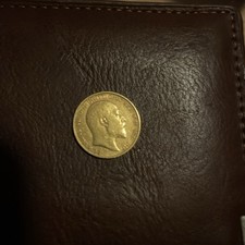 RARE 1902 KING EDWARD VII 22ct GOLD HALF SOVEREIGN COIN free P&P