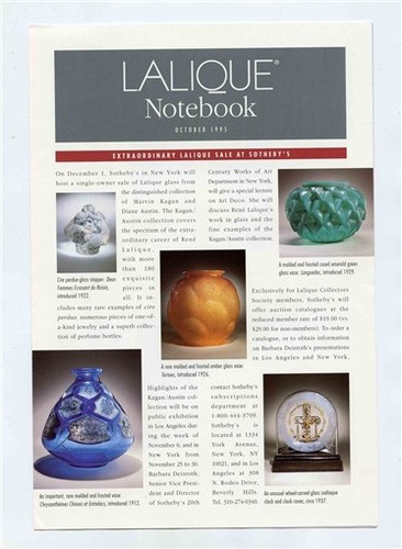 Lalique notebook october - october, 1995