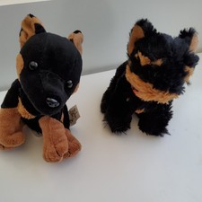2x Nintendogs Tomy 2007 Nintendo Plush Toy Dog 5” Rottweiler & Yorkie Terrier 