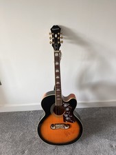 Epiphone J-200 EC Studio Electric Guitar Sunburst Signed By Martin Kemp