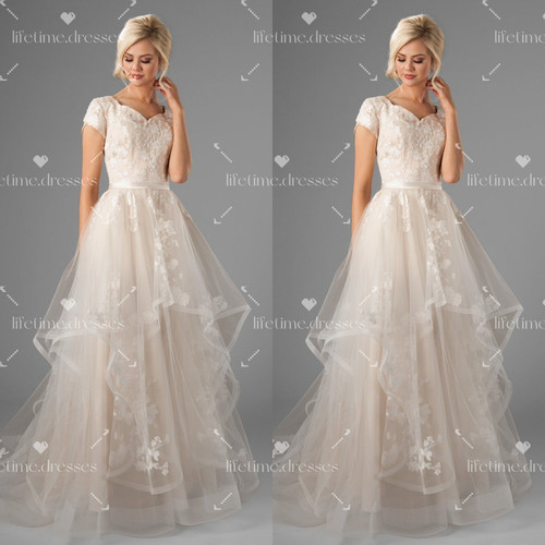 Champagne wedding dresses - champagne,