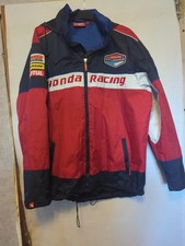 Mens Honda Racing Rain Jacket Size M Full Zip Hooded Sports Coat Motor Bikes