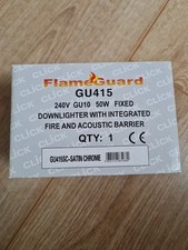 GU10 50W Fire Rated Recessed Fixed Downlighter Ceiling Lights - Satin Chrome