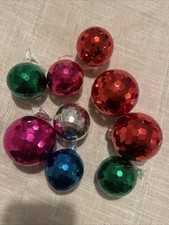 Vintage Christmas Baubles plastic shatterproof mirror ball disco ball