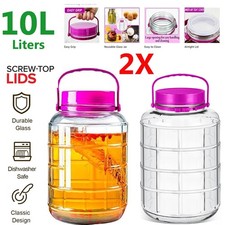 2X Large 10L Glass Storage Jar