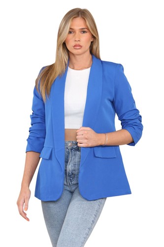 Ladies ruched sleeve blazer - ladies,