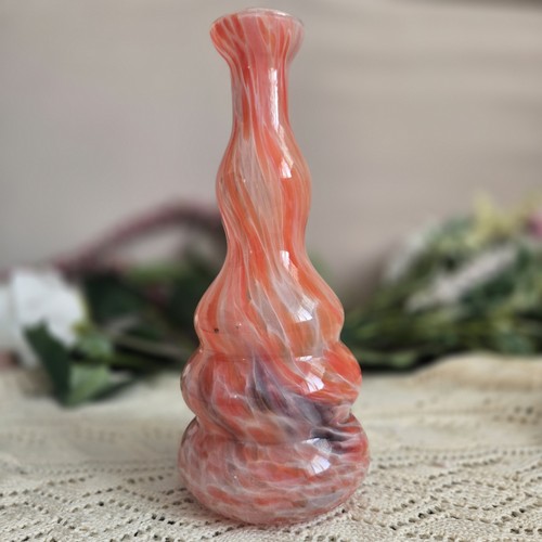 Italian art glass vase - vase, orange