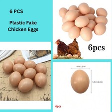 Plastic fake chicken eggs - plastic,