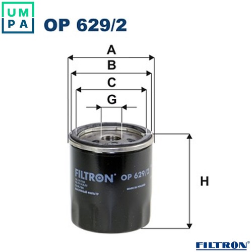Oil filter 629 - 629/2, for