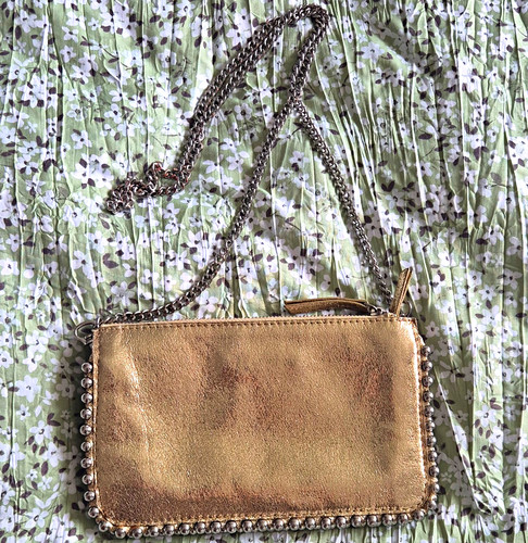 Zara metallic gold leather - zara,