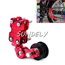 Red Adjuster Chain Tensioner Bolt On Roller Motorcycle Chopper ATV Pit Bike UK