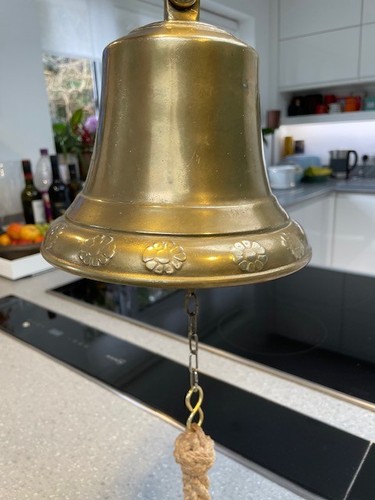 Brass bell vintage solid bar - bell.,